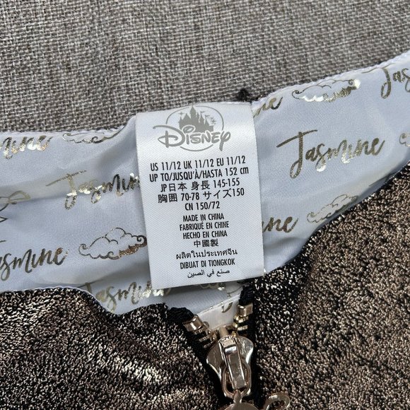 Disney Store Aladdin Princess Jasmine Fit & Flare Dress Girl 11/12 Gold Metallic - Picture 4 of 12